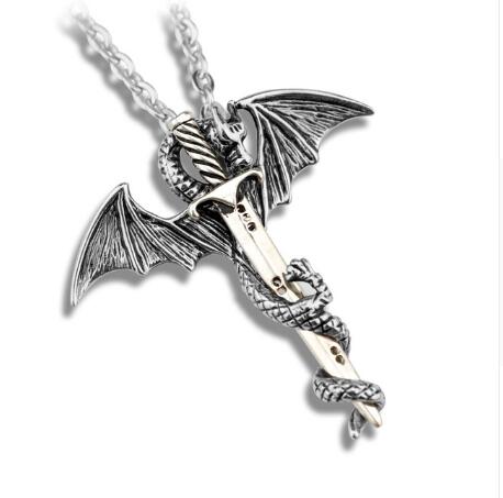 Glowing in The Dark Dragon Sword Necklace