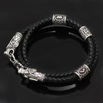 Viking Dragon Head Leather Bracelet